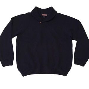 Navy Vineyard Vines Shawl Collar Winter Sweater